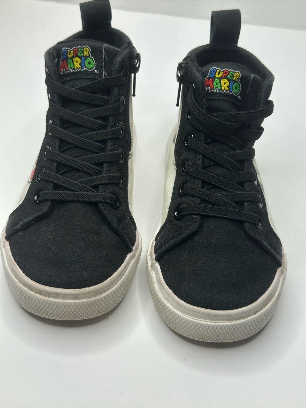 Nintendo Super Mario Black & White High-Top Kids Sneakers
